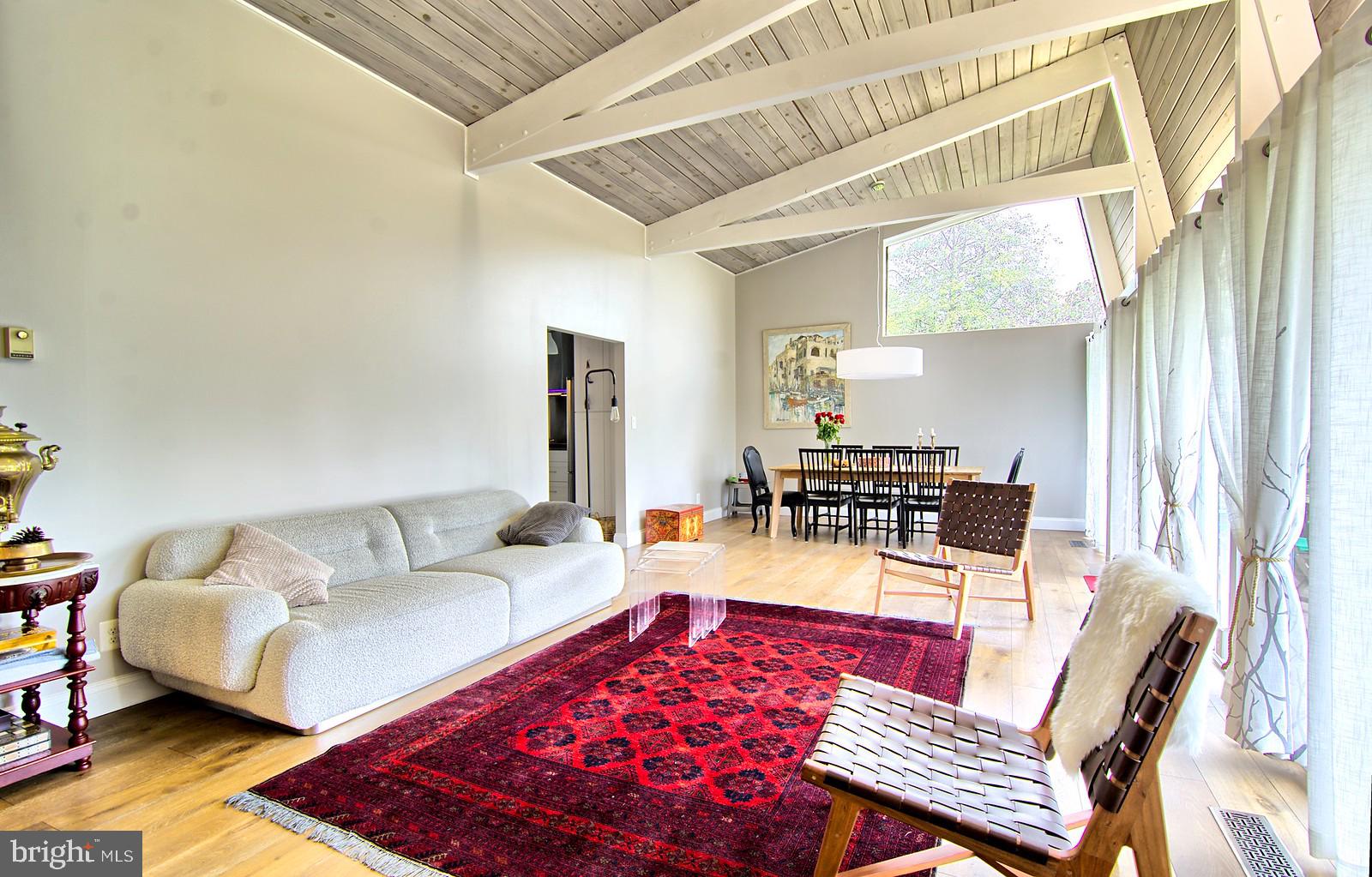 Living Room with sliders to private back yard