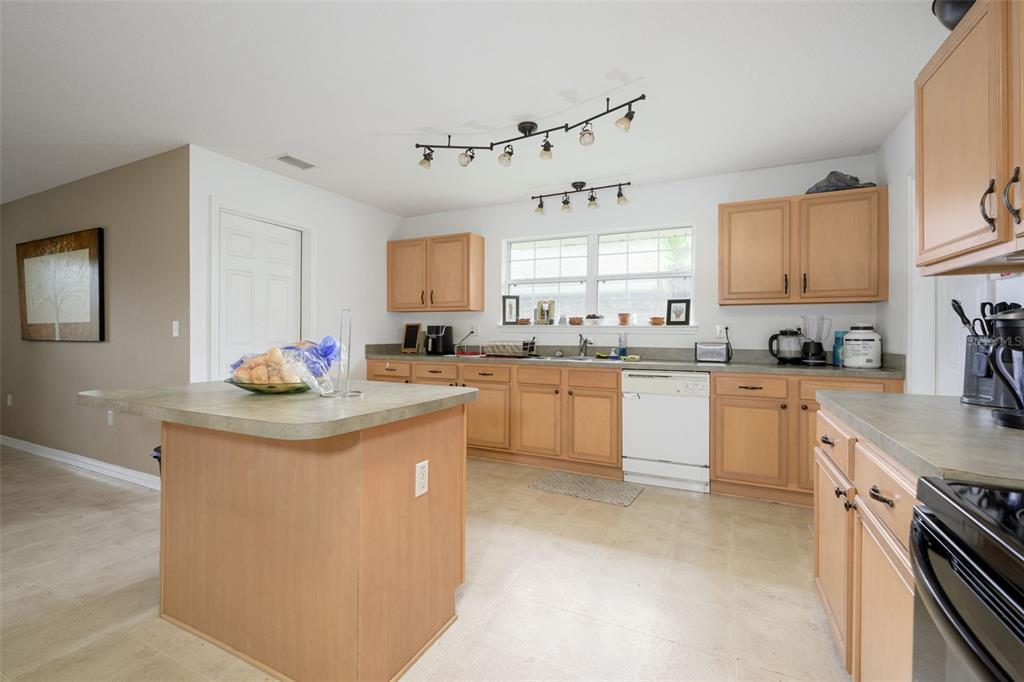 11 Riddle Drive Palm Coast, FL 32164 - Photo 9 of 33 a kitchen with kitchen island a sink stove top oven and cabinets