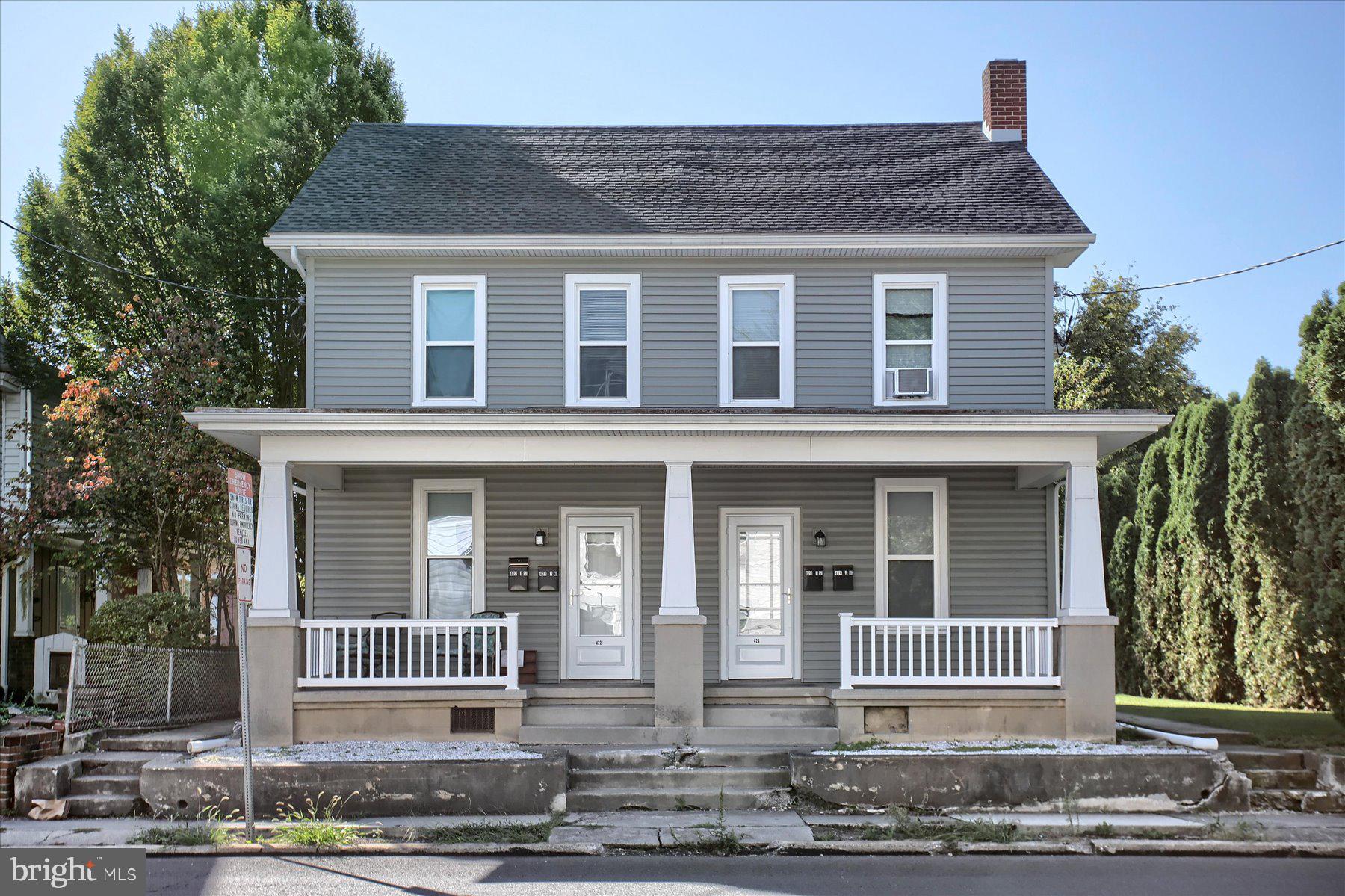 a front view of a house