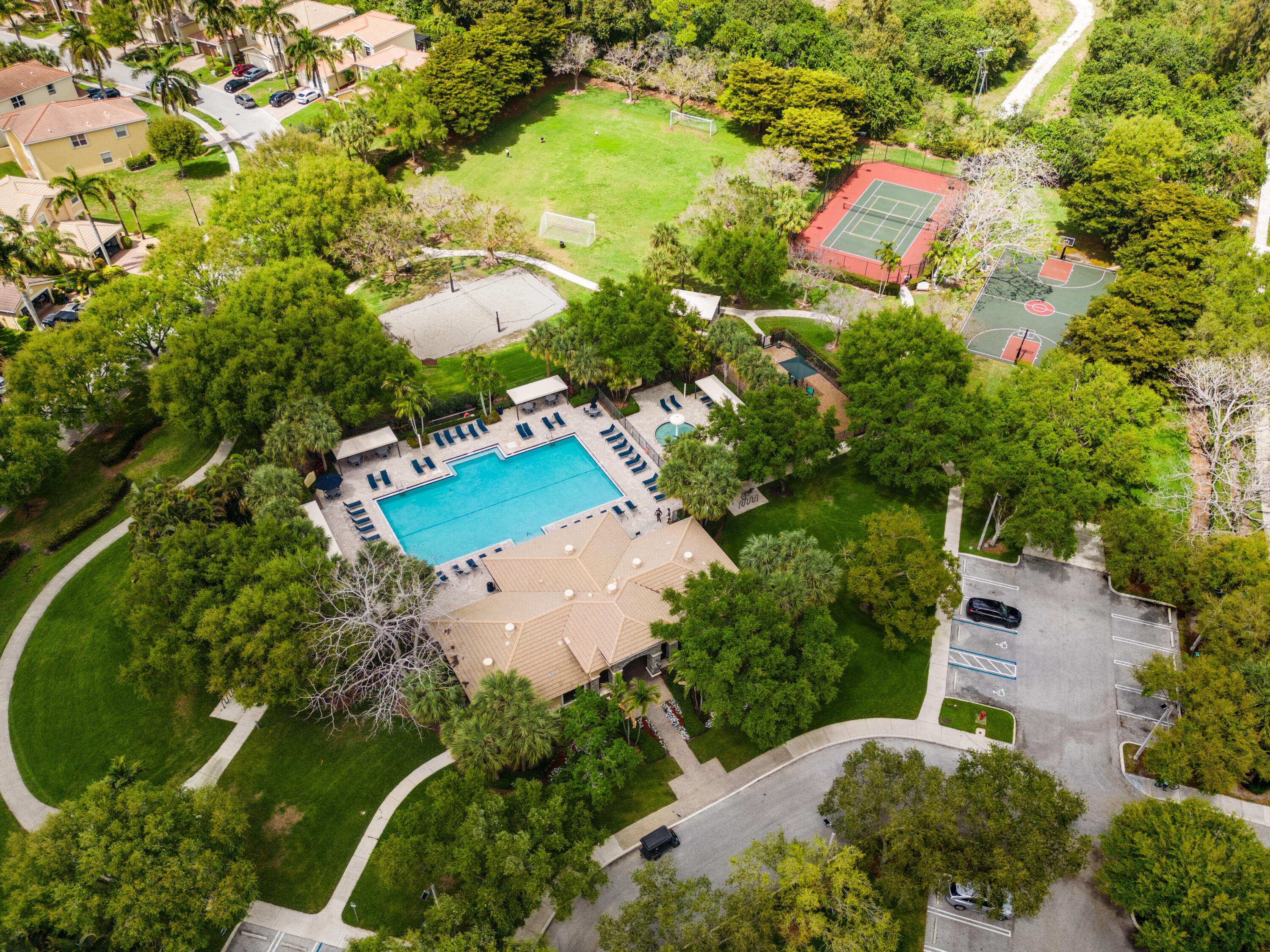 7951 Red Mahogany Road Boynton Beach, FL 33437 - Photo 33 of 33 an aerial view of residential house with outdoor space and swimming pool