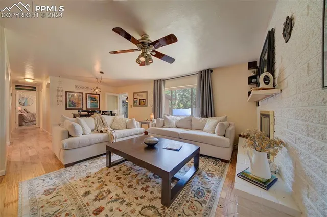 a living room with furniture