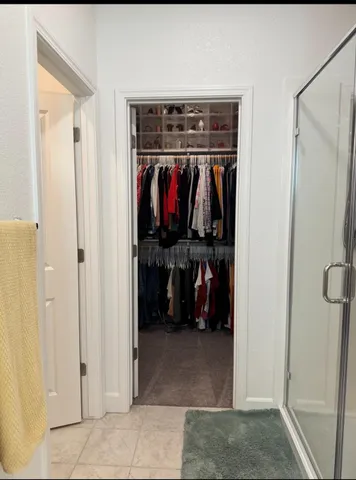 a view of a walk in closet