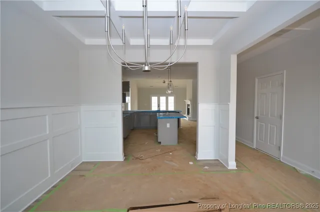 a view of a room with a garage