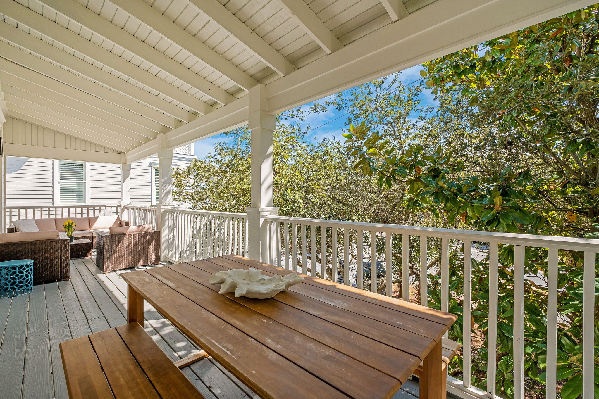 3319 East County Highway 30A Santa Rosa Beach, FL 32459 - Photo 14 of 44 a view of balcony with wooden floor and outdoor seating