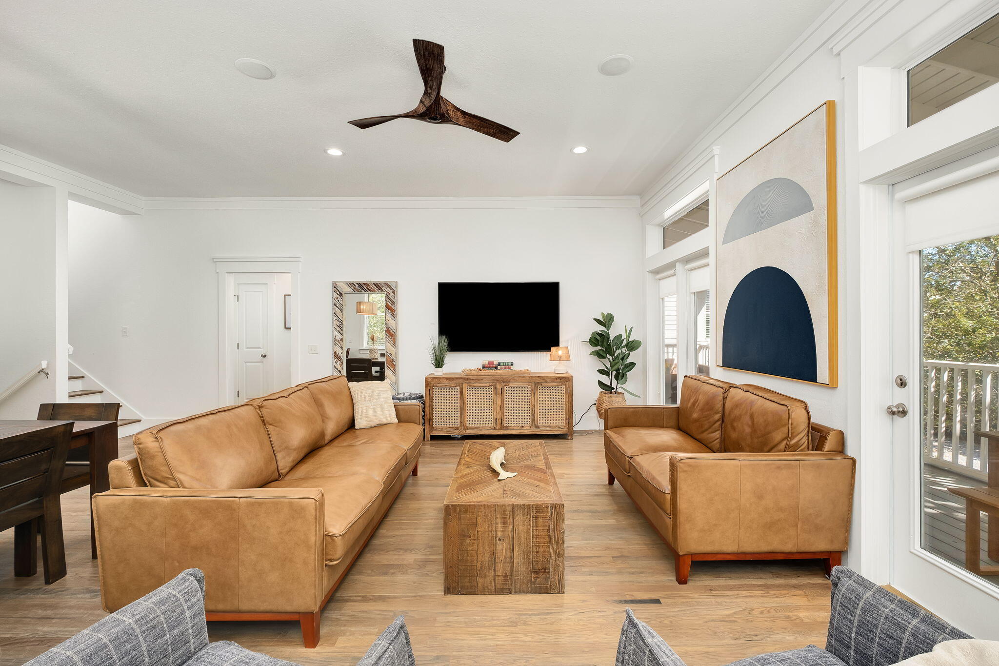 3319 East County Highway 30A Santa Rosa Beach, FL 32459 - Photo 9 of 44 a living room with furniture and a flat screen tv