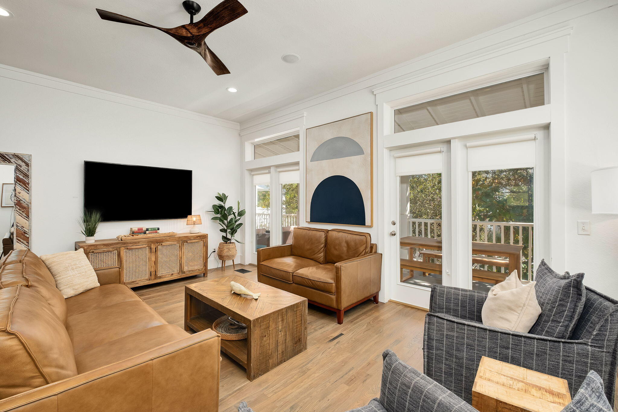 3319 East County Highway 30A Santa Rosa Beach, FL 32459 - Photo 10 of 44 a living room with furniture and a flat screen tv