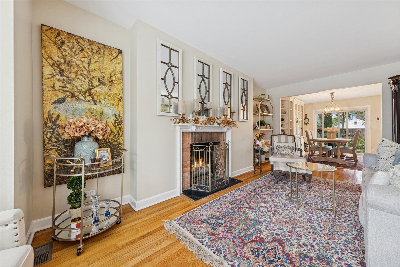 494 Old Surrey Road Hinsdale, IL 60521 - Photo 2 of 21 a living room with furniture and a fireplace