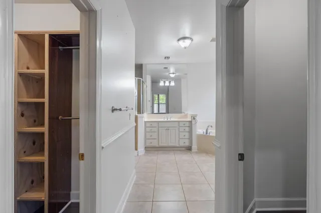 a small space with wooden floor