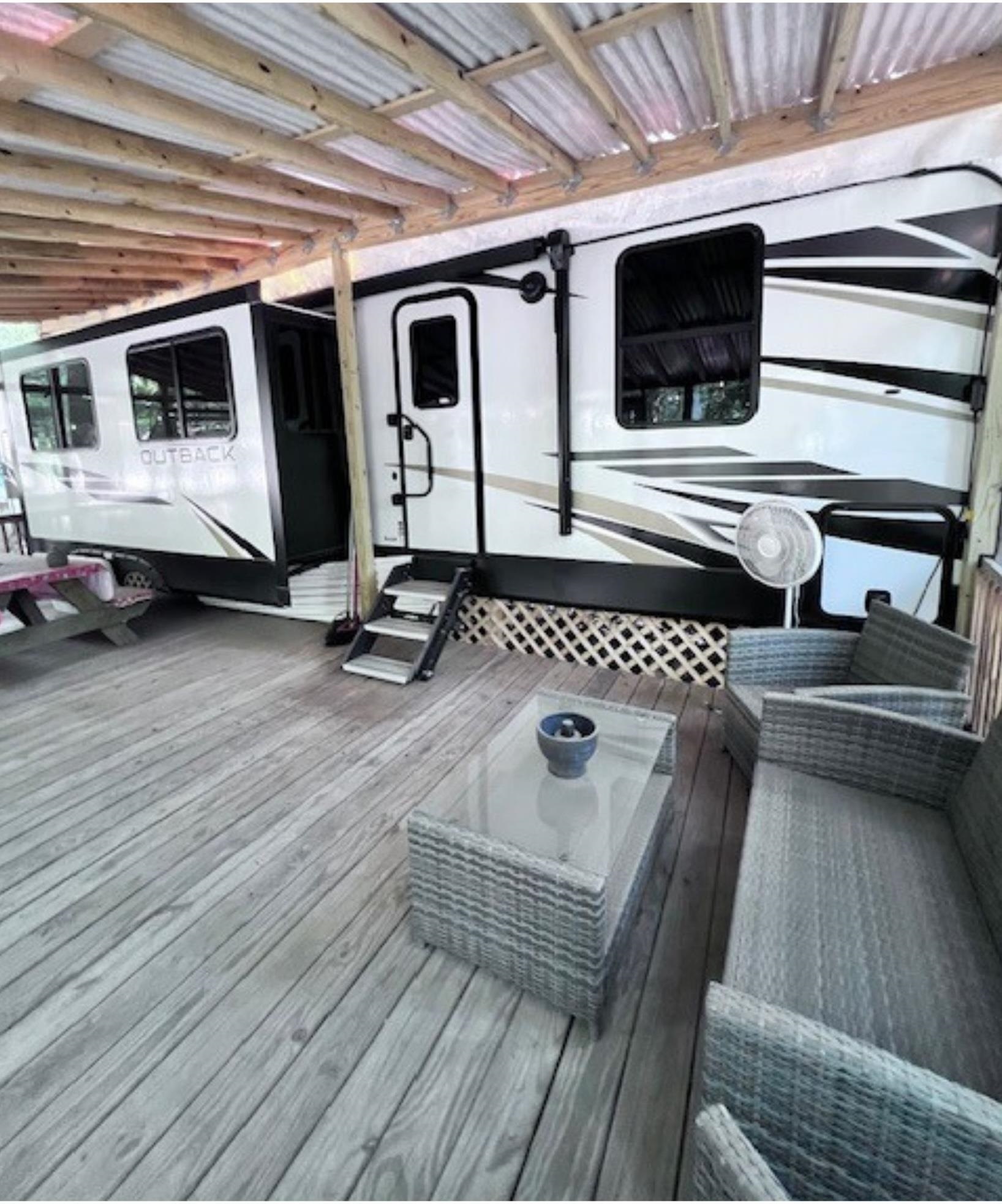 a view of a car park in back