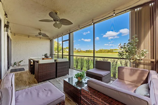 a view of a backyard with plants and a garden