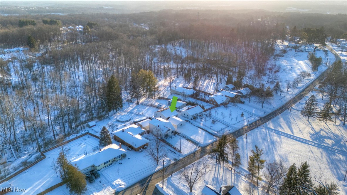 14750 Schreiber Road Maple Heights, OH 44137 - Photo 38 of 44 Snowy aerial view featuring a residential view