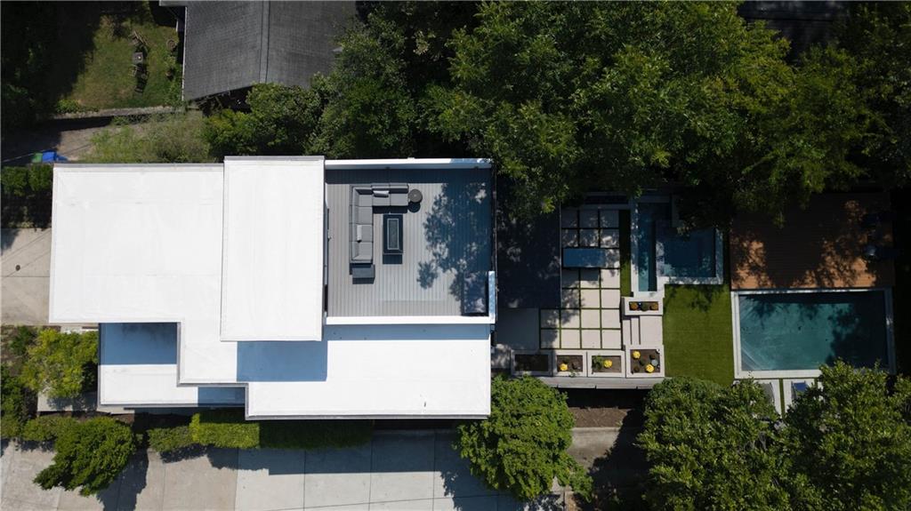 892 Durant Place Northeast Atlanta, GA 30309 - Photo 44 of 51 an aerial view of a house with swimming pool and garden