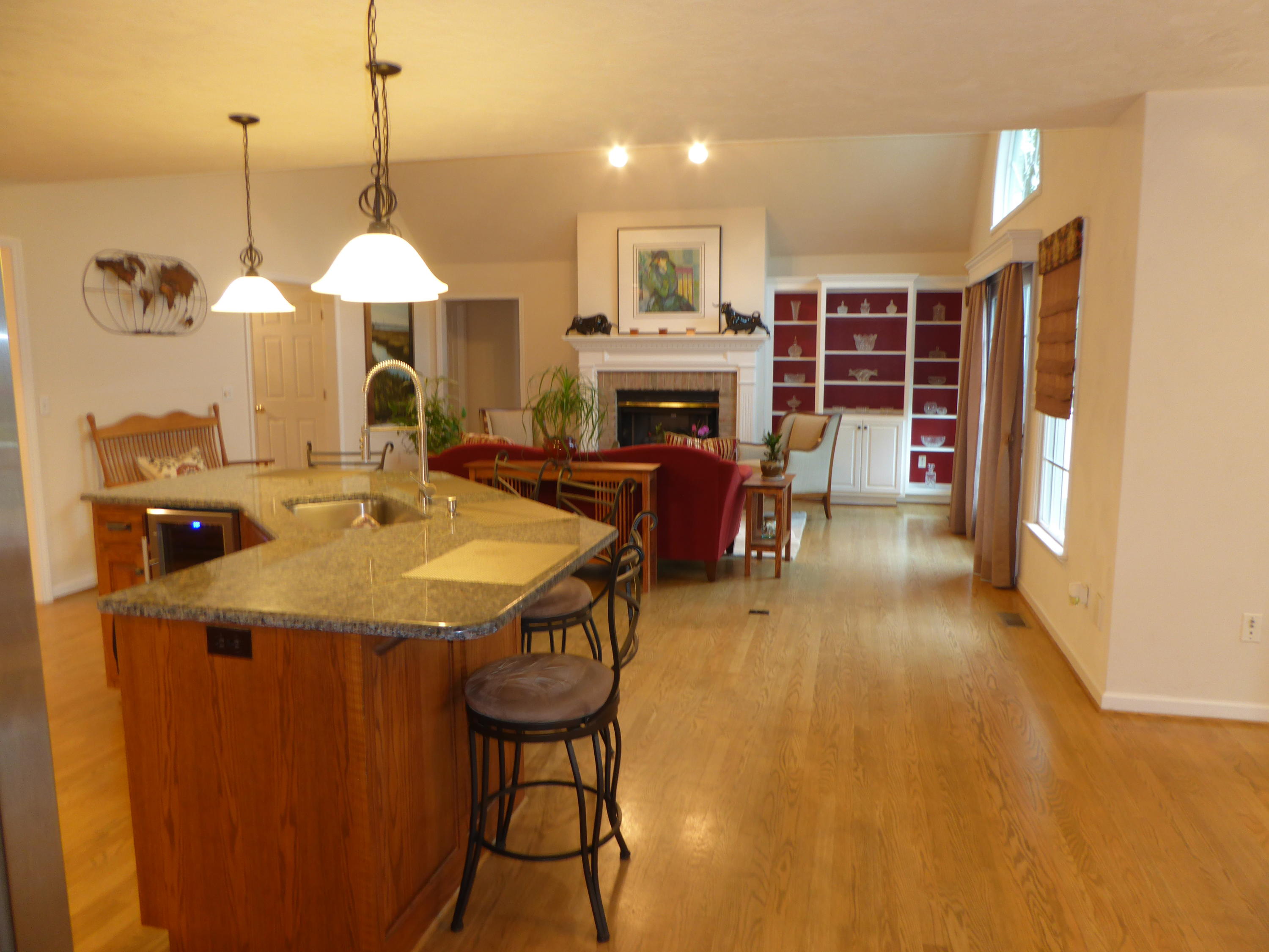 7740 Edwardsville Road Hardy, VA 24101 - Photo 43 of 92 a view of a dining room with furniture a fireplace and chandelier