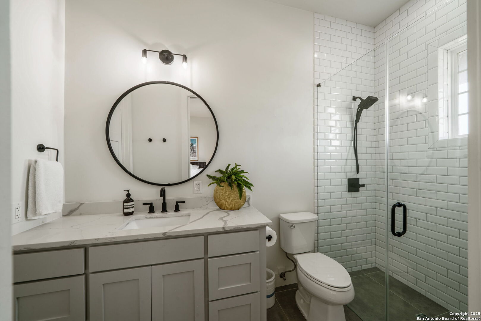 384 Blue Diamond Boerne, TX 78006 - Photo 28 of 51 a bathroom with a sink a toilet and shower