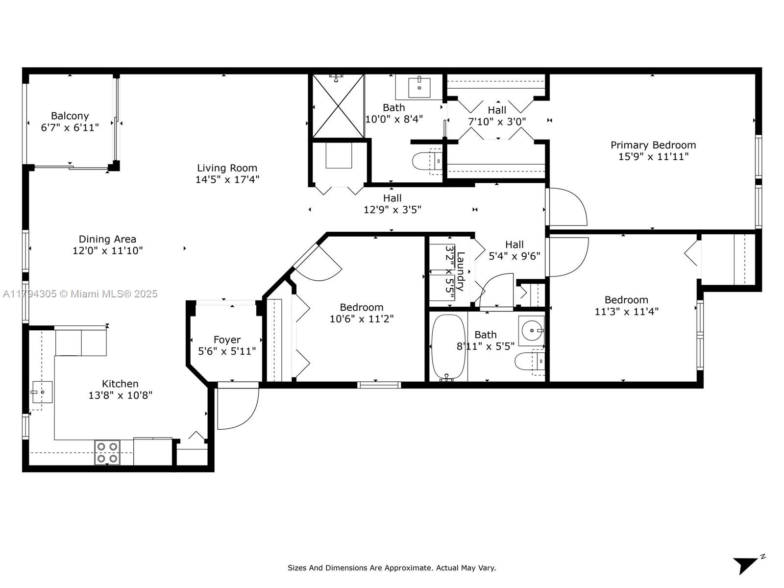 10012 Northwest 7th Street, Unit 107 Miami, FL 33172 - Photo 5 of 44 a picture of a floor plan