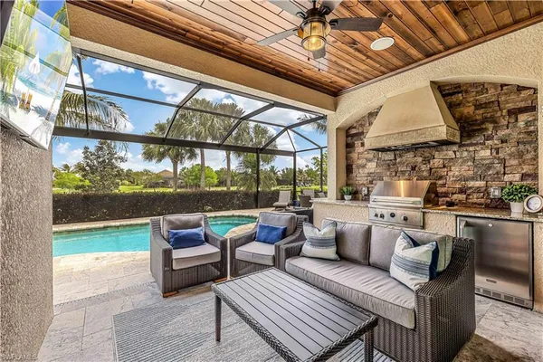 a outdoor living space with patio furniture