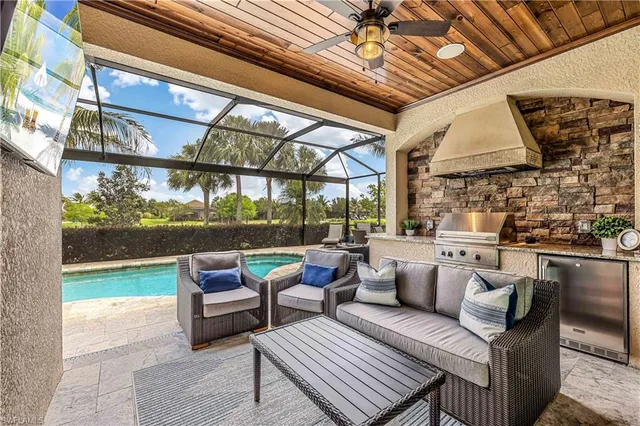 a outdoor living space with patio furniture