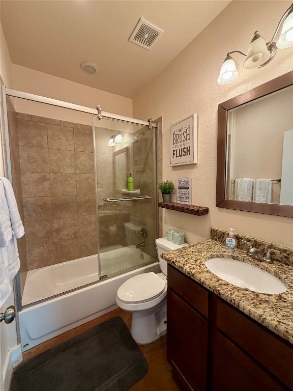 5503 Hiline Road Austin, TX 78734 - Photo 14 of 20 Bathroom with bath / shower combo with glass door and vanity