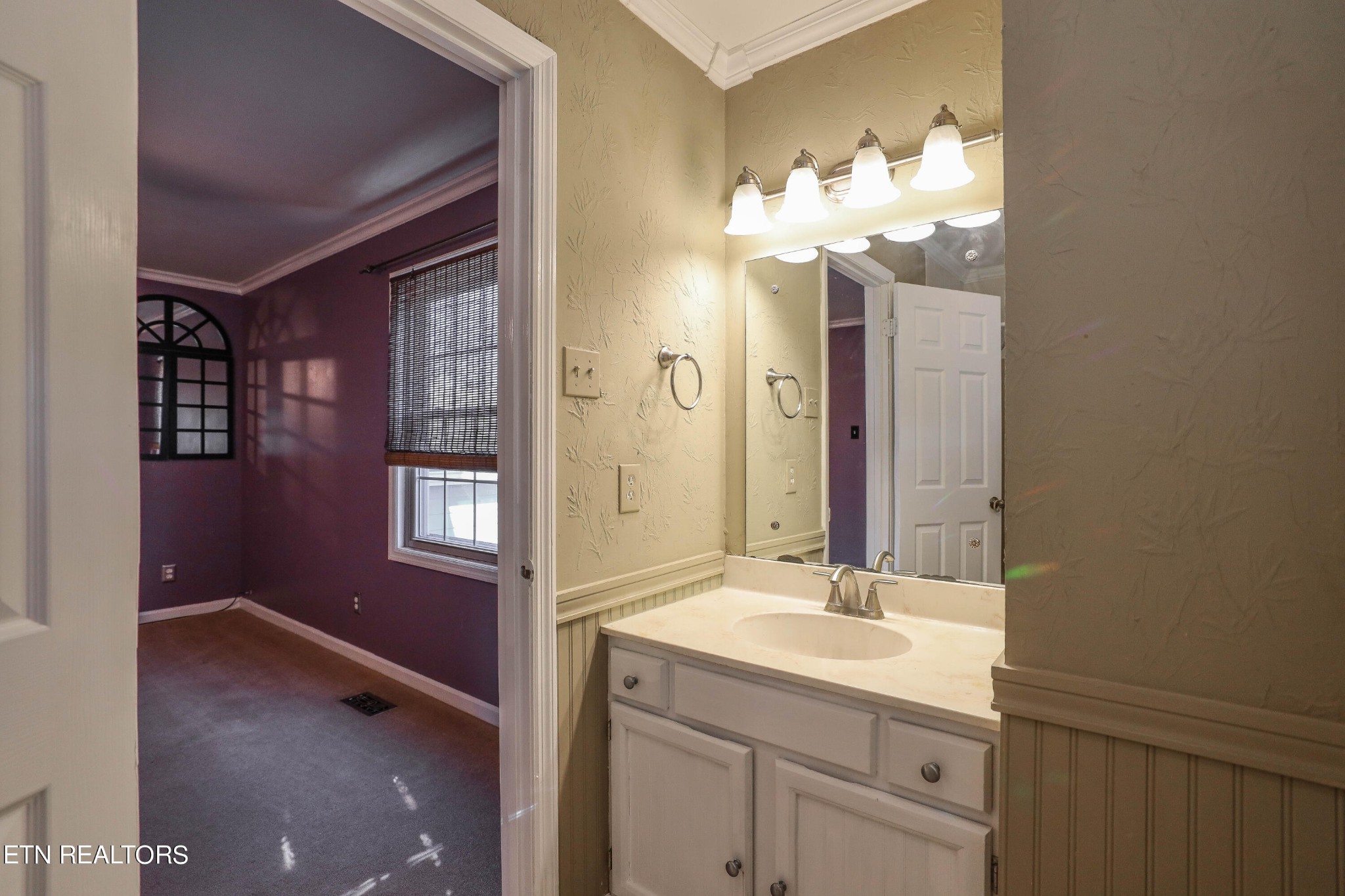 1340 Windamere Road Knoxville, TN 37923 - Photo 39 of 53 a bathroom with a sink vanity and a mirror
