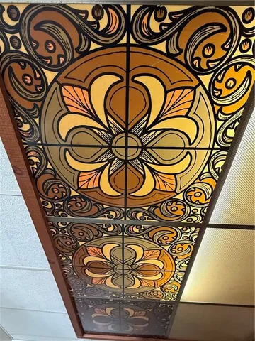 a view of a door with a sign on it