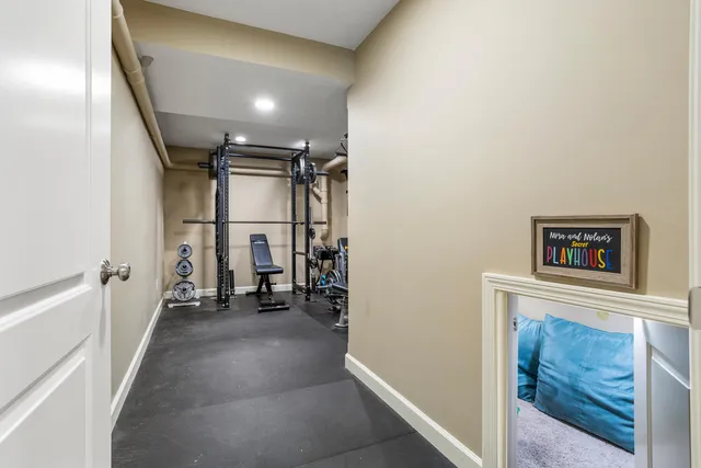 a view of a hallway with closet