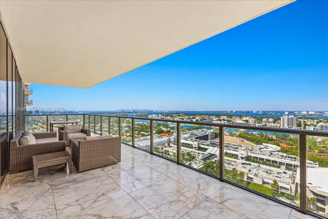 a view of terrace with city view