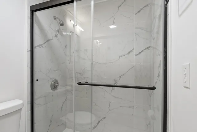 a bathroom with a shower