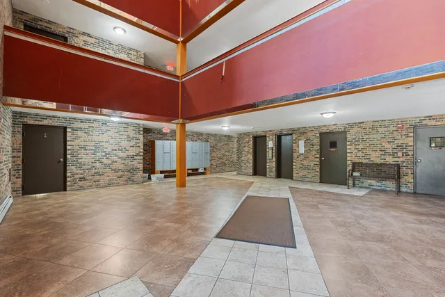 a view of a building with windows