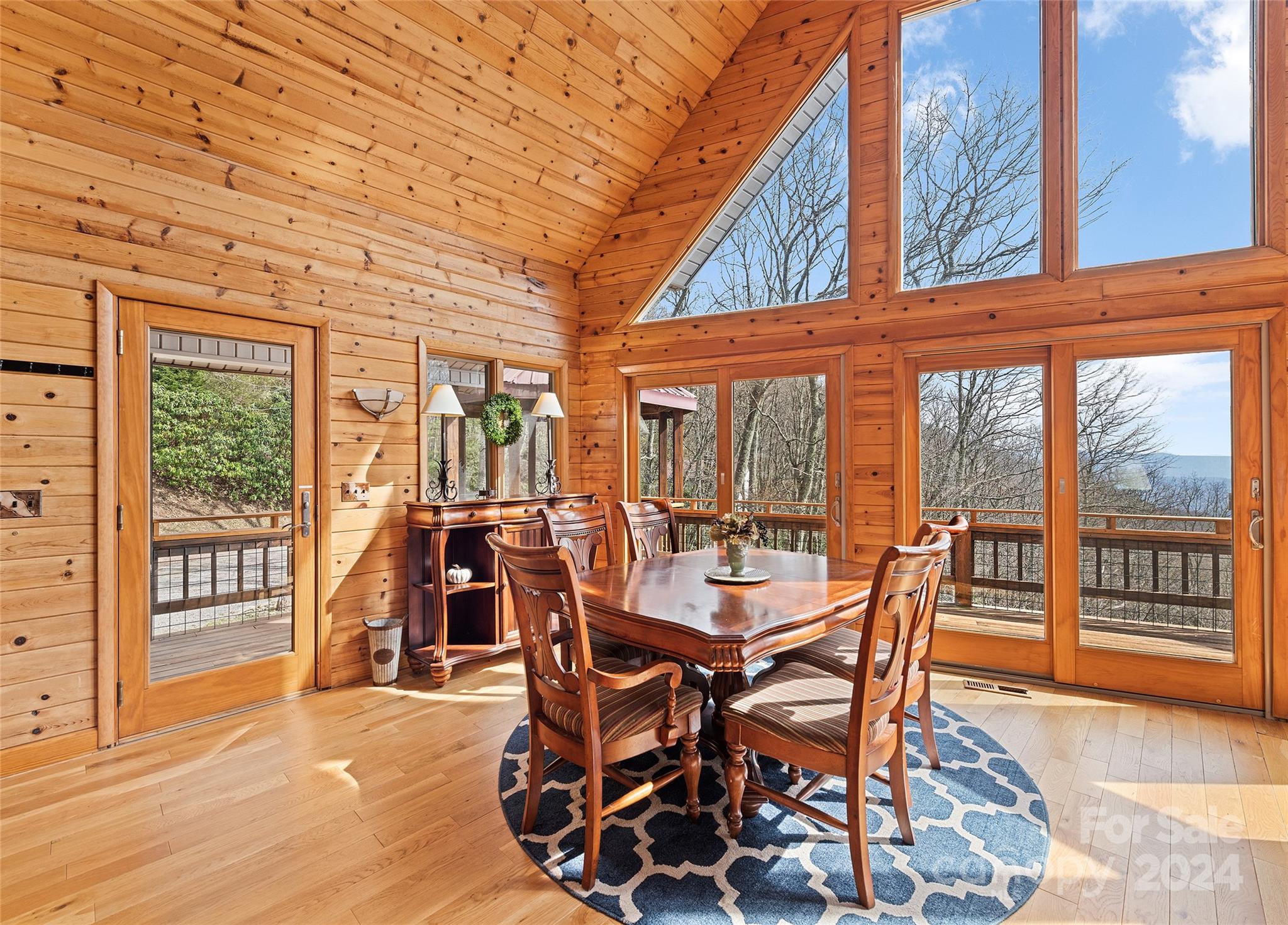 2521 Pless Underwood Road Maggie Valley, NC 28751 - Photo 11 of 46 a dining room with furniture water view and wooden floor