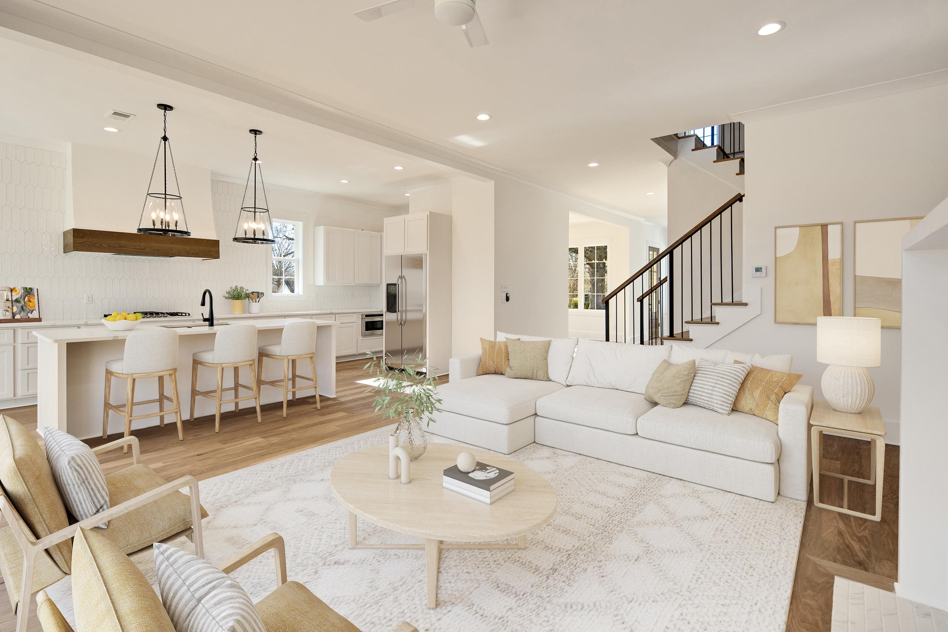 641 Fletcher Road Collierville, TN 38017 - Photo 10 of 39 a living room with furniture white walls and kitchen view