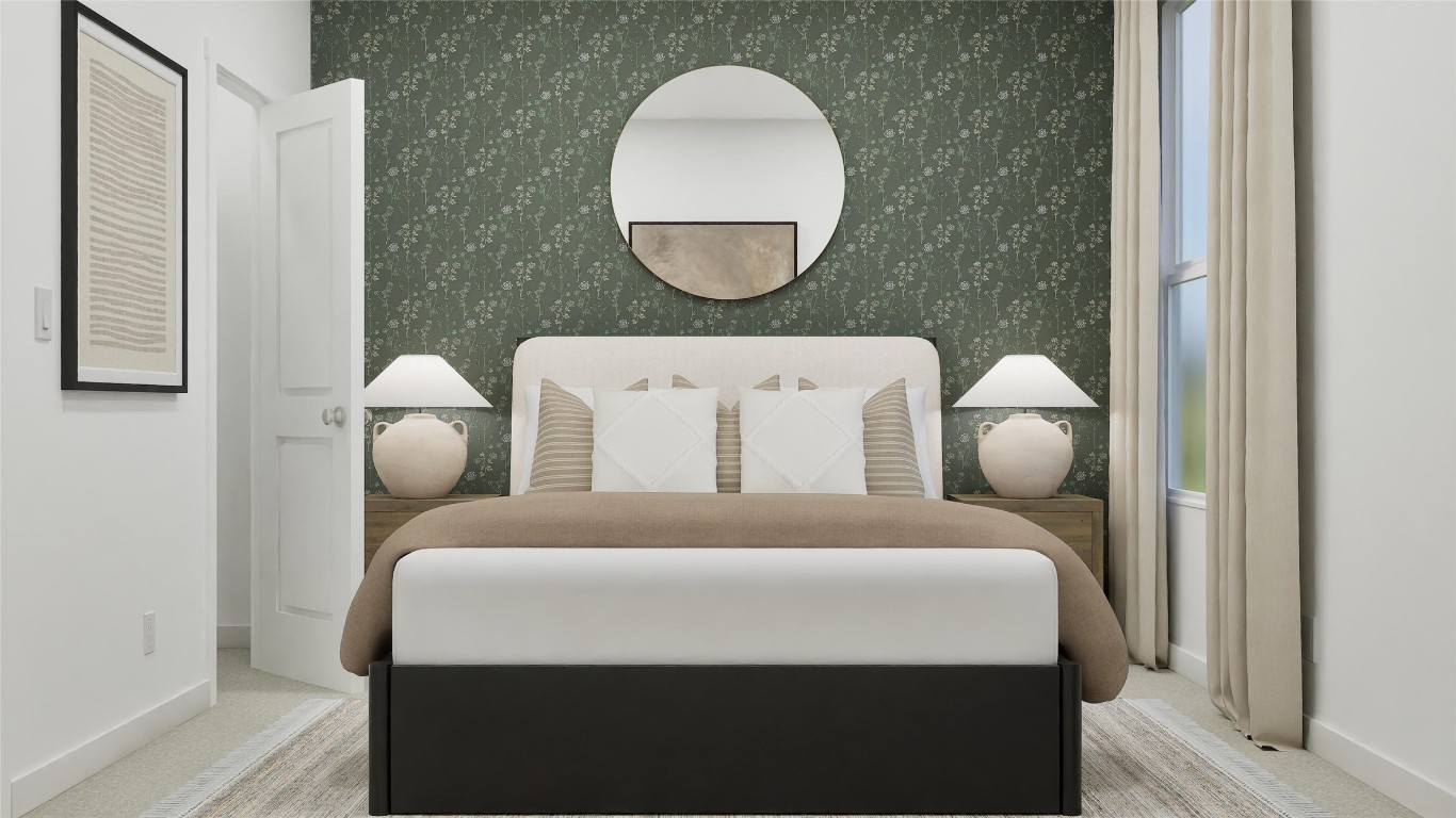 179 Rodney Boat Road Kyle, TX 78640 - Photo 25 of 26 a bedroom with a bed and a mirror