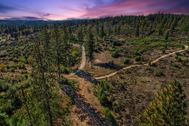 a view of a city with a mountain