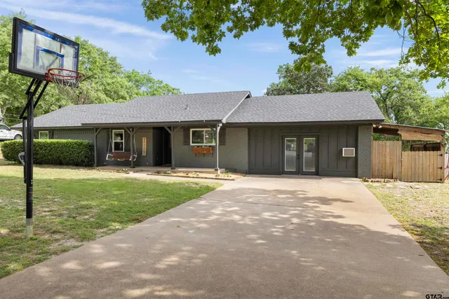 a house with a garden view
