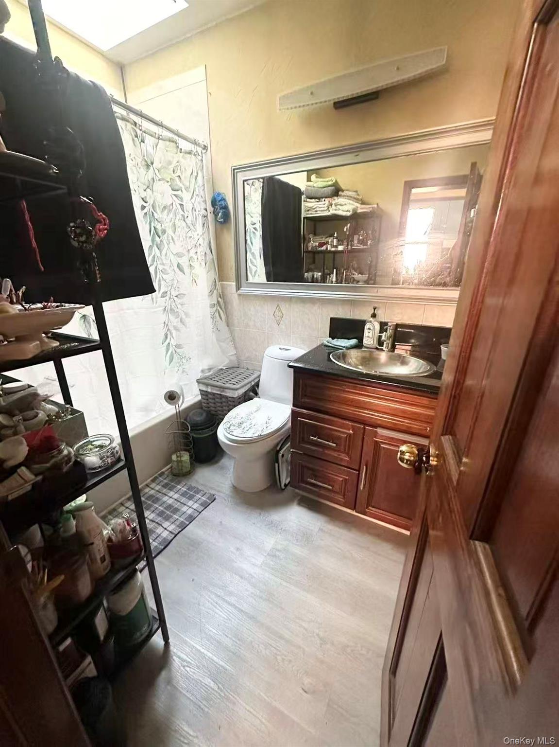 56-22 Van Cleef Street Queens, NY 11368 - Photo 3 of 9 a bathroom with a toilet a sink and a mirror