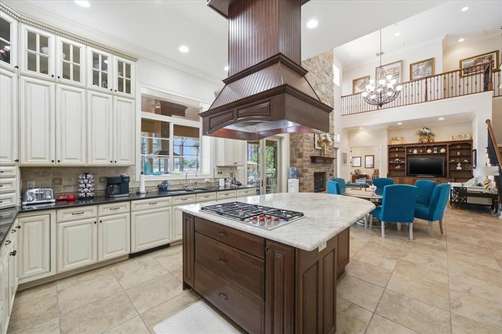 18258 Wayne Road Odessa, FL 33556 - Photo 2 of 100 a kitchen with a stove a sink a kitchen island with a dining table and chairs