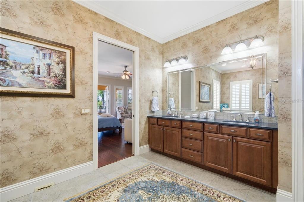 18258 Wayne Road Odessa, FL 33556 - Photo 50 of 100 a spacious bathroom with a granite countertop sink and a mirror