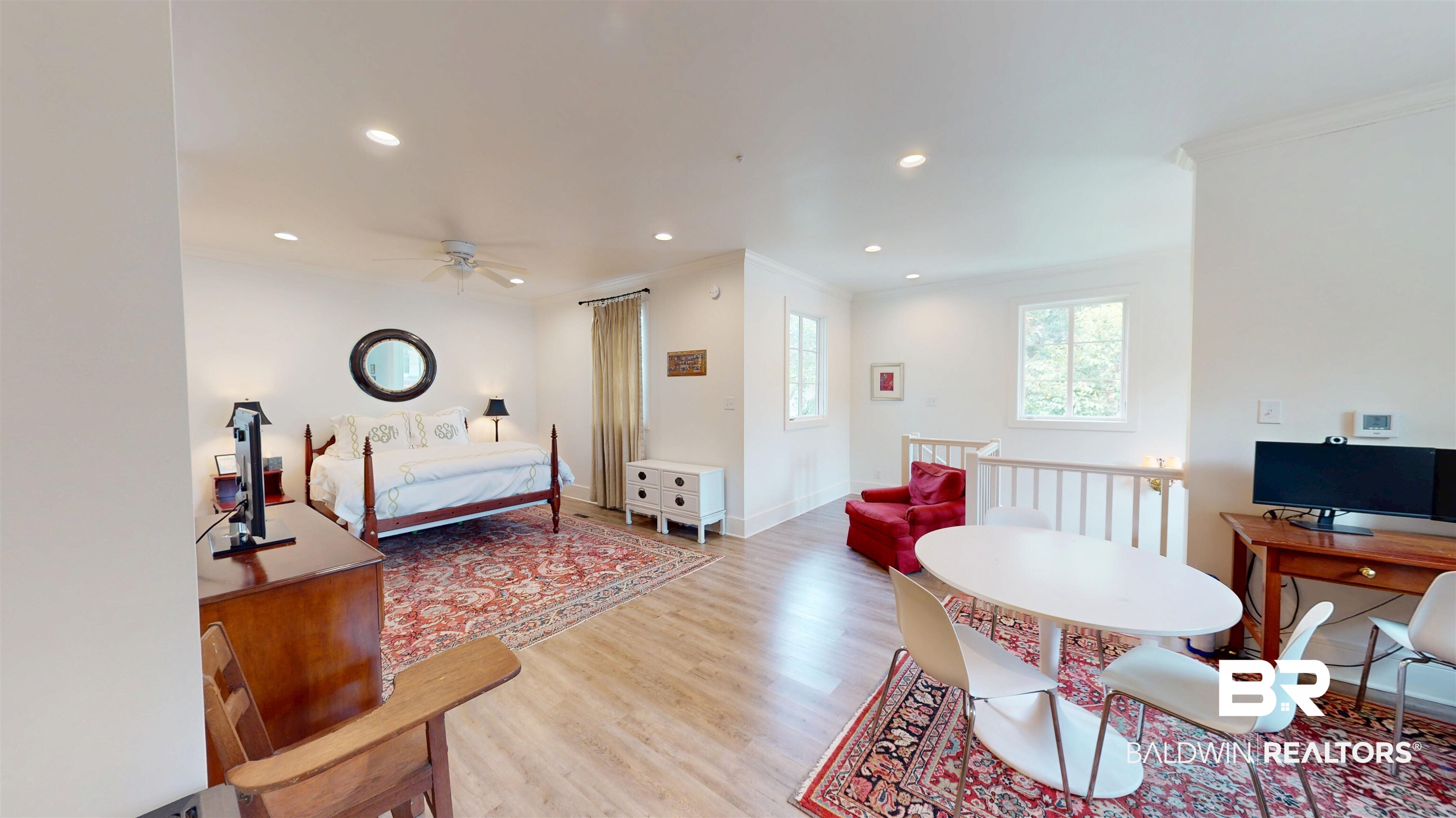 211 Lanier Avenue Mobile, AL 36607 - Photo 70 of 73 Bedroom with crown molding, light wood-style flooring, and recessed lighting