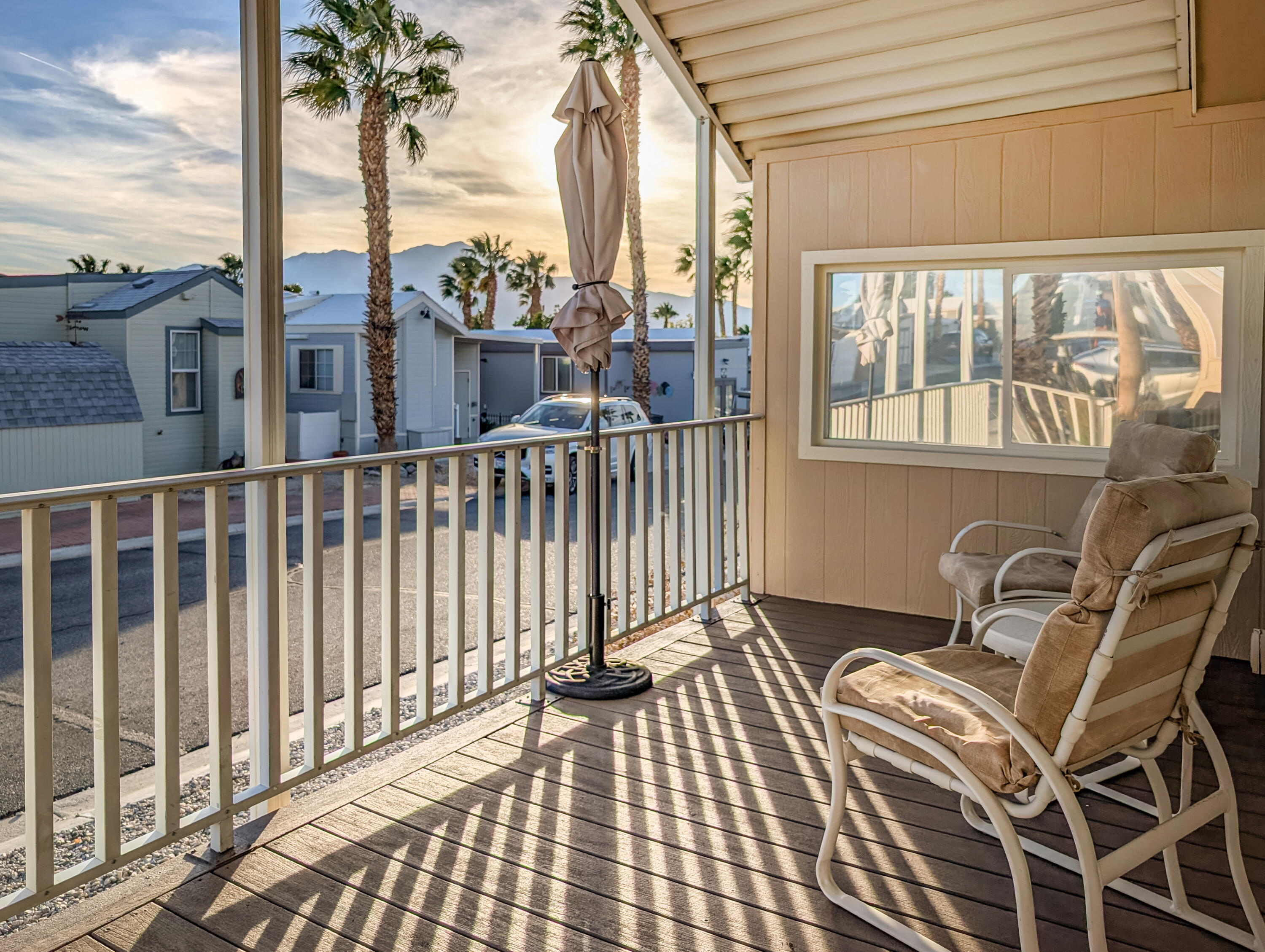 70200 Dillon Road, Unit 422 Desert Hot Springs, CA 92241 - Photo 6 of 25 a view of a balcony with wooden floor