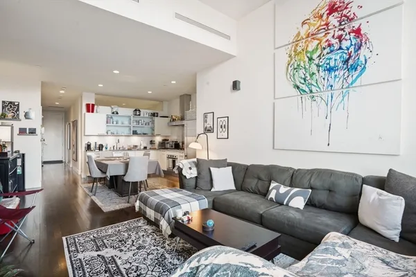 a living room with furniture and a couch