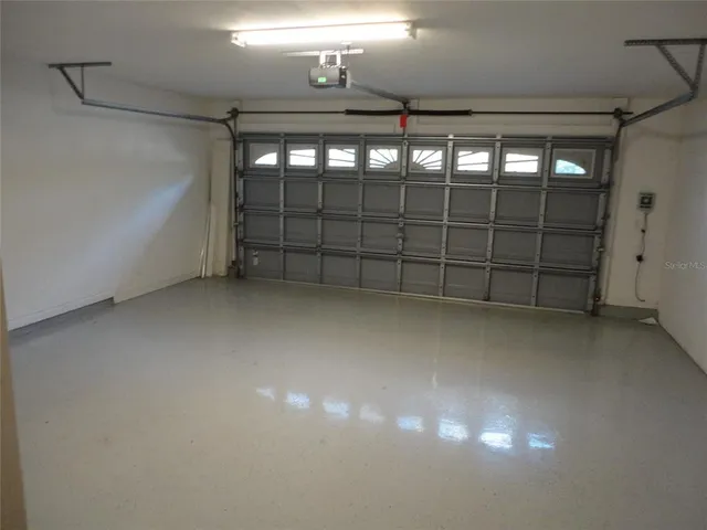 a view of a garage