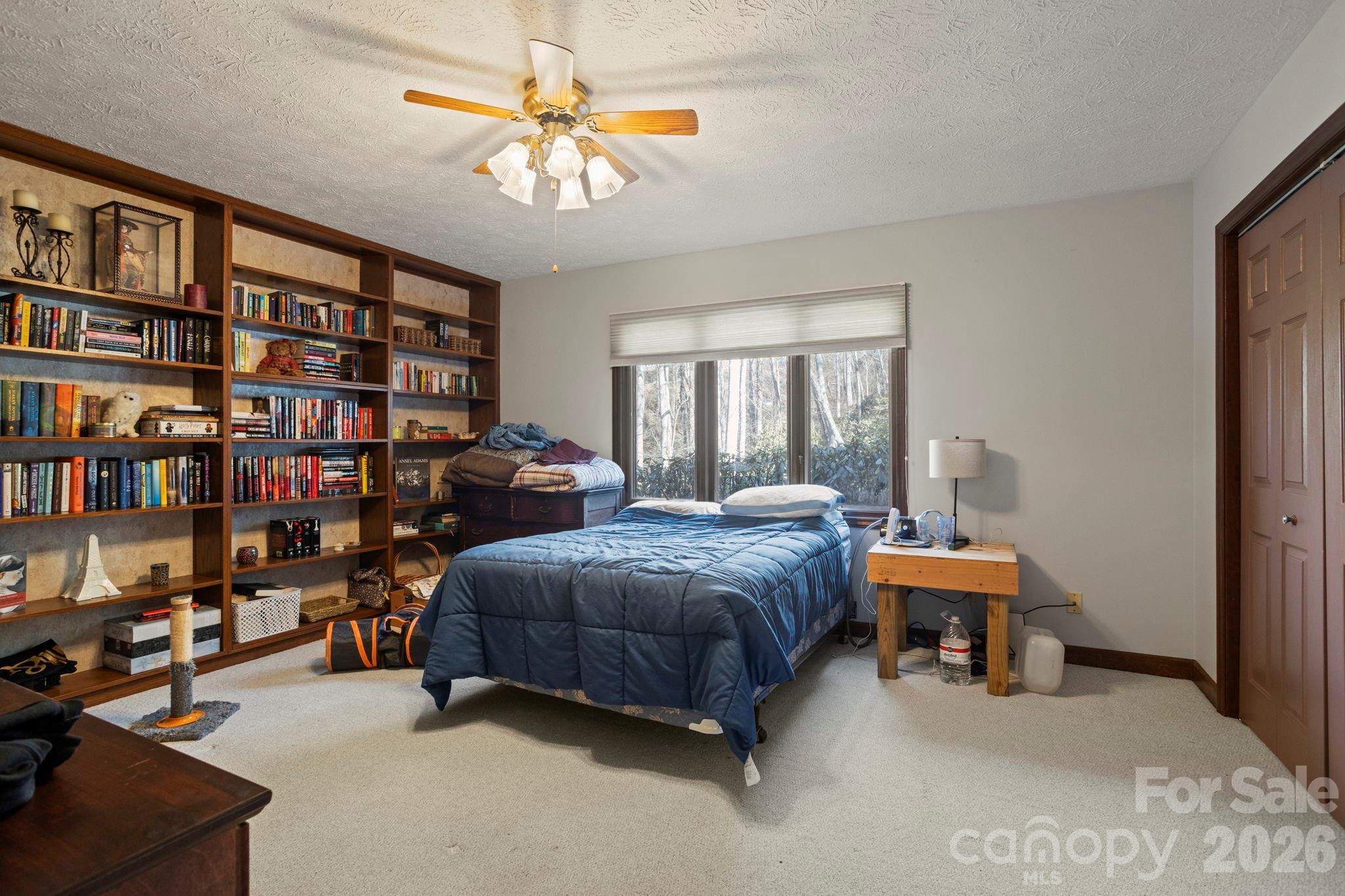 404 Browning Road Hendersonville, NC 28791 - Photo 20 of 46 a bedroom with furniture and a book shelf