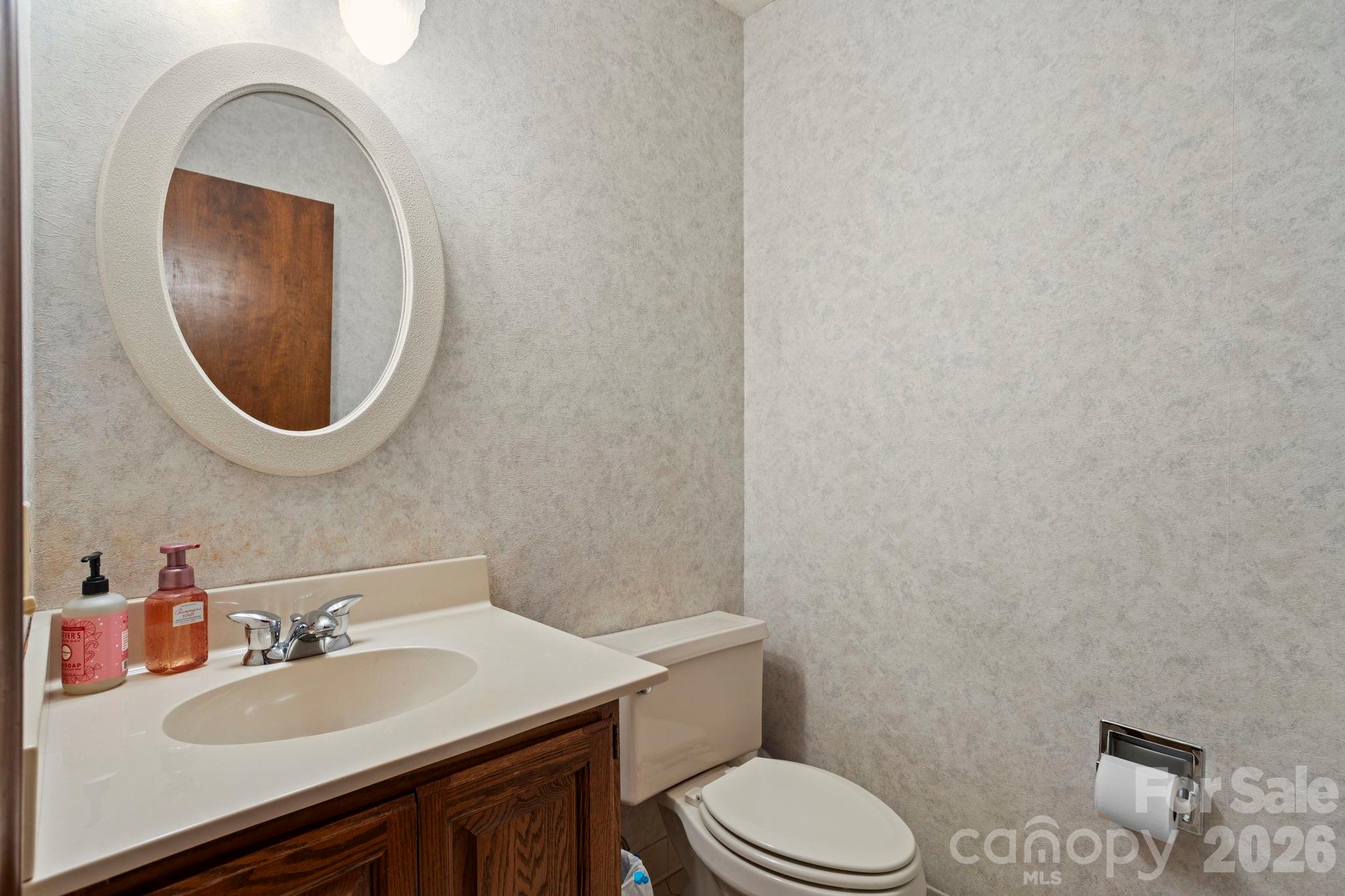 404 Browning Road Hendersonville, NC 28791 - Photo 21 of 46 a bathroom with a sink a toilet and a mirror
