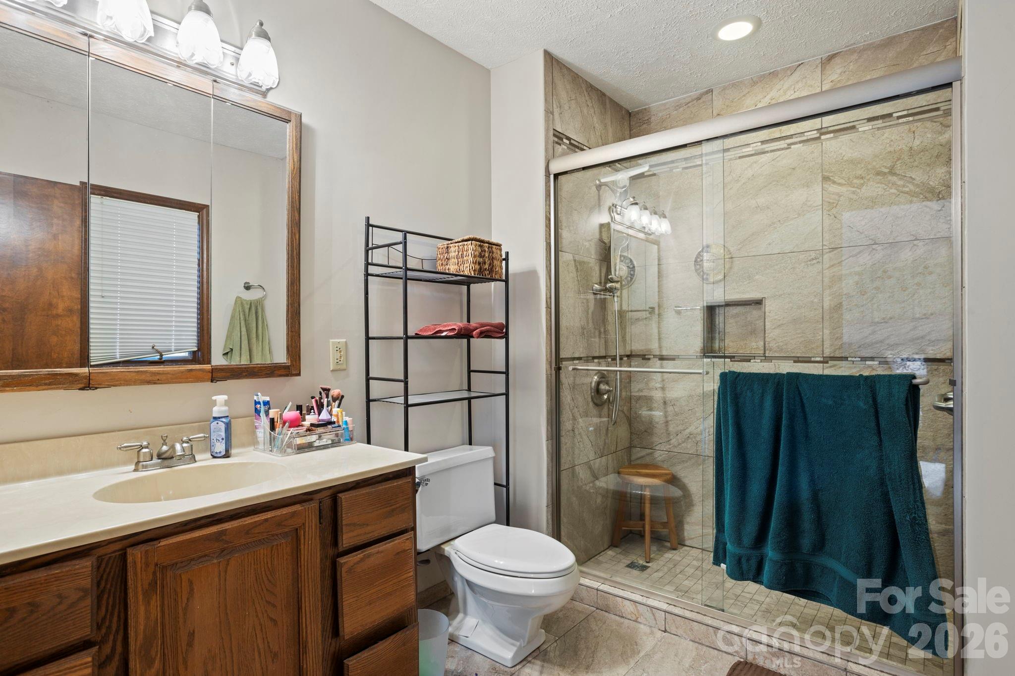 404 Browning Road Hendersonville, NC 28791 - Photo 27 of 46 a bathroom with a sink toilet and shower