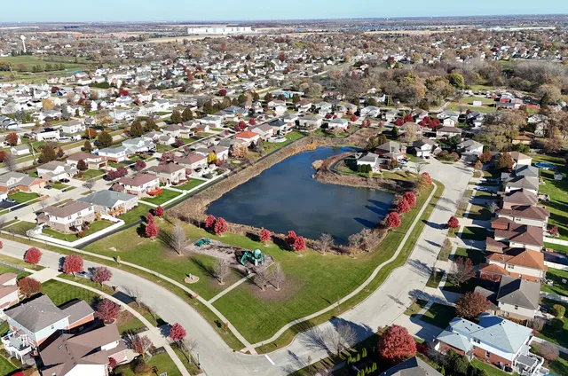 an aerial view of a city