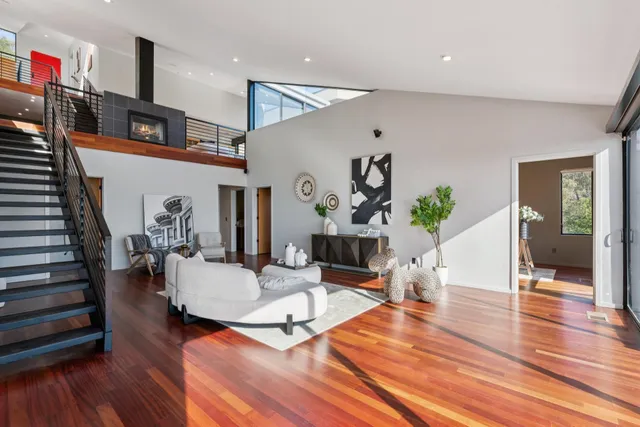 a outdoor living space with furniture and a potted plant