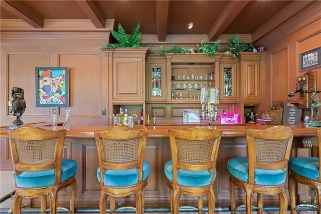 a table and chairs in a patio