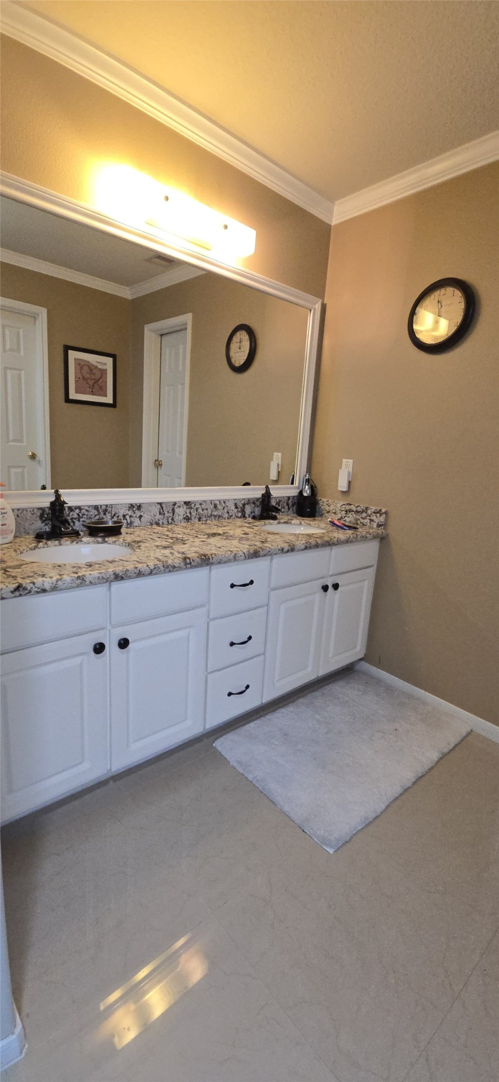 20606 Ricewood Village Trail Katy, TX 77449 - Photo 12 of 17 a bathroom with a granite countertop sink and a mirror