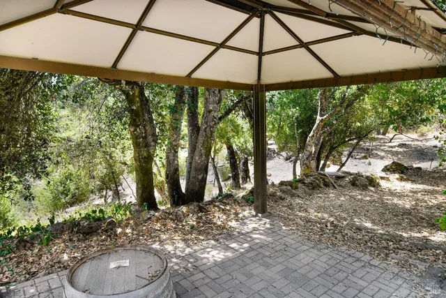 a view of a backyard