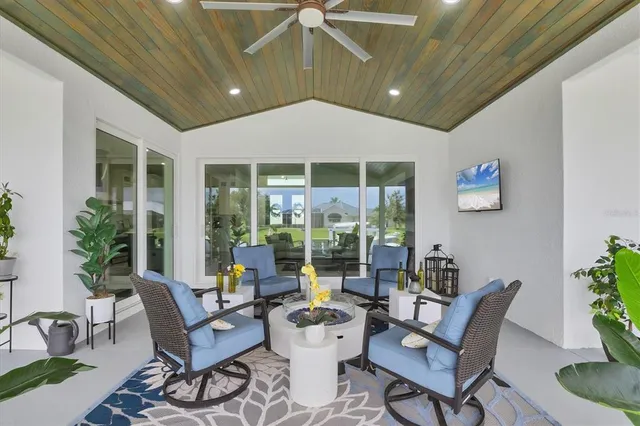 a view of a lake with houses