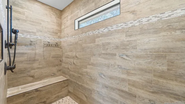 a bathroom with a shower